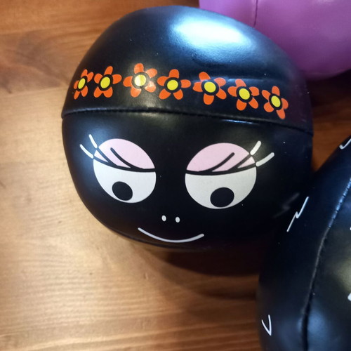 Bowling game used with fabric pins and balls