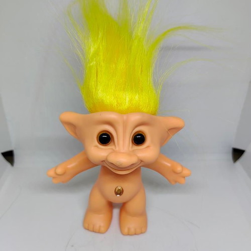 Efxoulis Troll doll with yellow hair collectible, like new