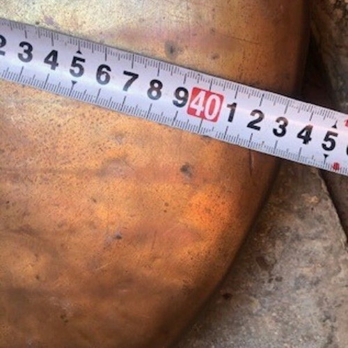 Copper decorative tray used, diameter 43 cm
