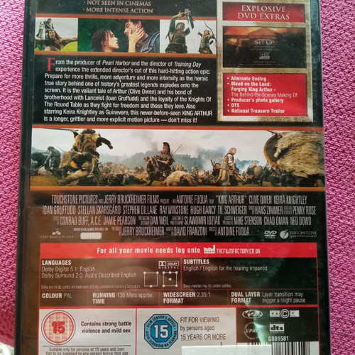 King Arthur DVD like new, action adventure, subbed