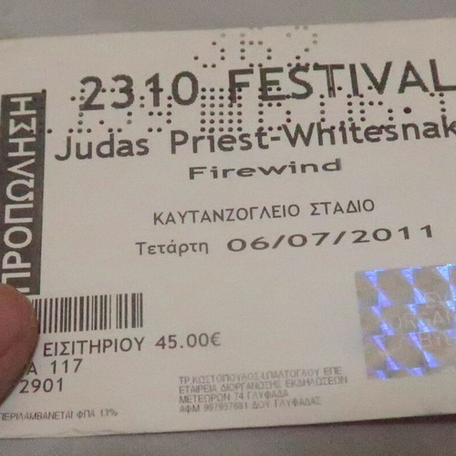 Judas Priest Whitesnake Firewind concert ticket used
