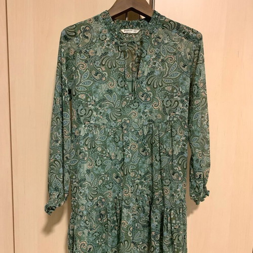 Stradivarius boho dress like new, green multicolor, size M