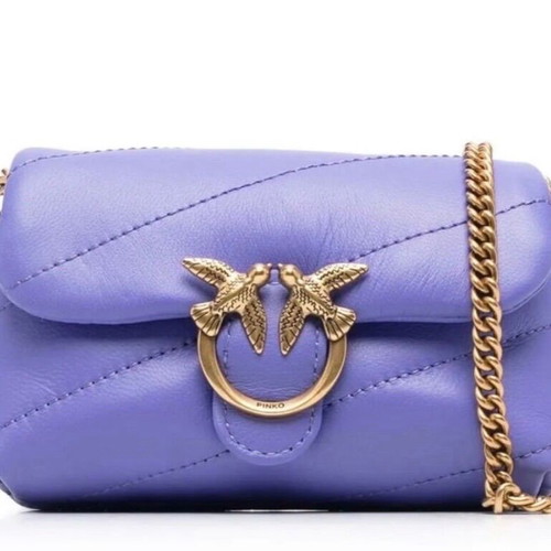 Pinko micro bag, purple leather crossbody