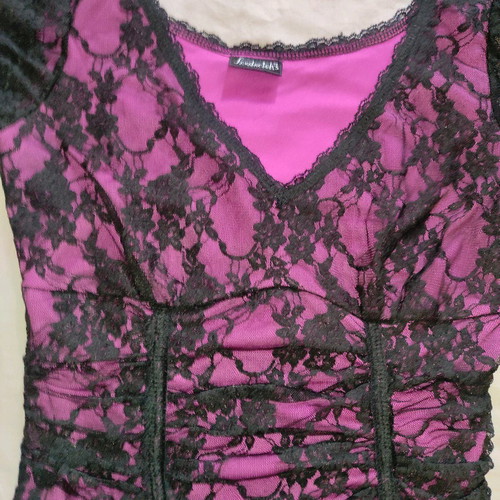 Vintage Frederick's of Hollywood lace overlay top like new
