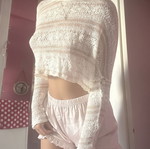 Pink Woman blouse like new, size S, white beige