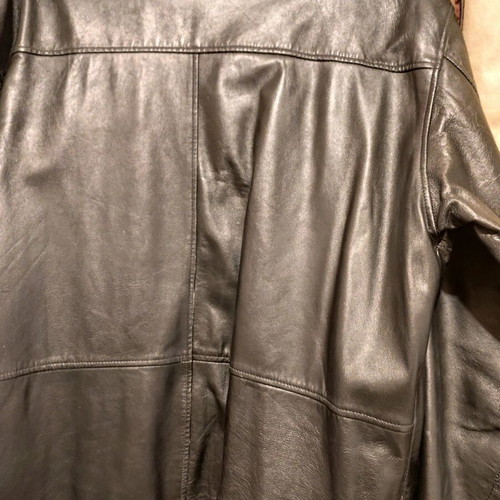 Lapel men's leather jacket size L like new, black