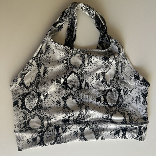Animal print sports bra, size L, white