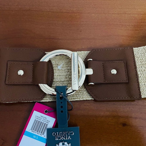 Circle & Bar Vince Camuto belt new, beige, adjustable