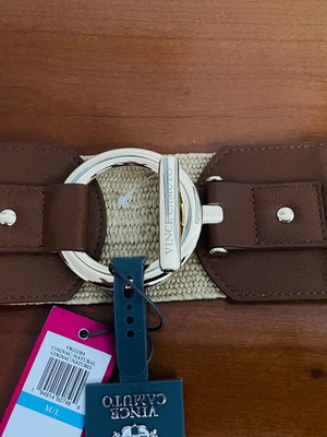 Circle & Bar Vince Camuto belt new, beige, adjustable