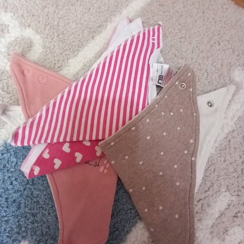 Baby bandana bibs with back button like new