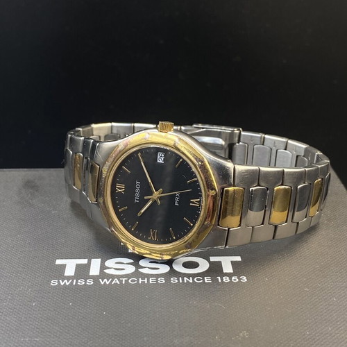 Tissot PRX P580 men's watch like new, two-tone black dial
