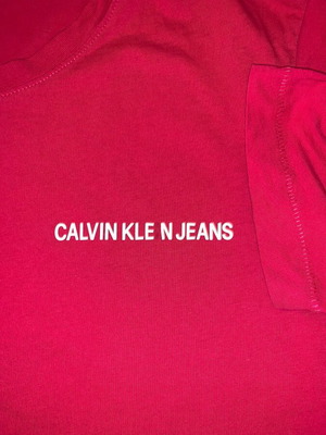 Calvin Klein Jeans short-sleeve shirt like new, red pink XL