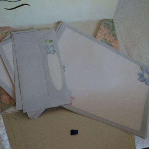 Letter Writing Set used, 10 envelopes and 10 sheets with unused teenage diary