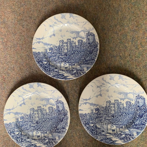 Staffordshire England Plates, pack of 3, hand engraved, 25 cm diameter