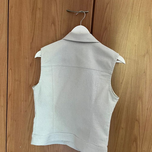 Lussile sleeveless denim vest Medium, like new, silver thread