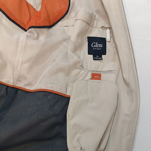 Glou Sport men's windbreaker jacket XL like new, beige with orange details