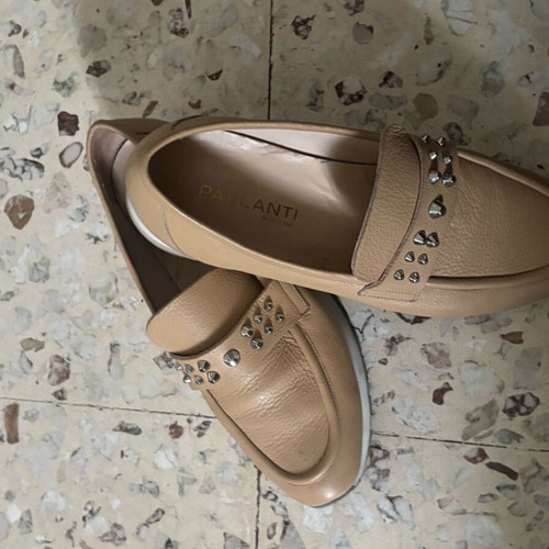 Parlanti leather shoes used, beige sport style
