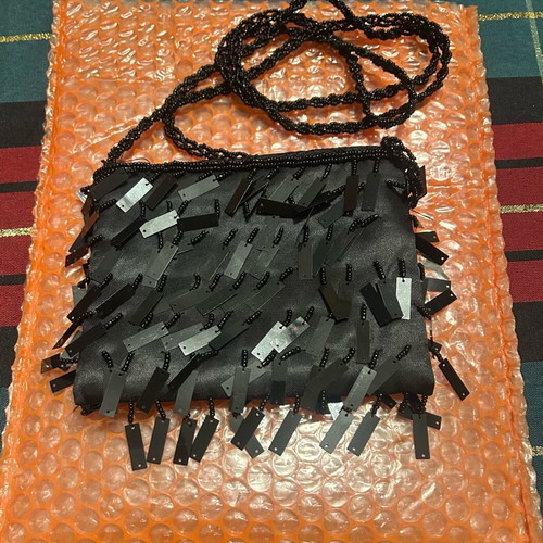 Isadora small black crossbody bag with sequins new