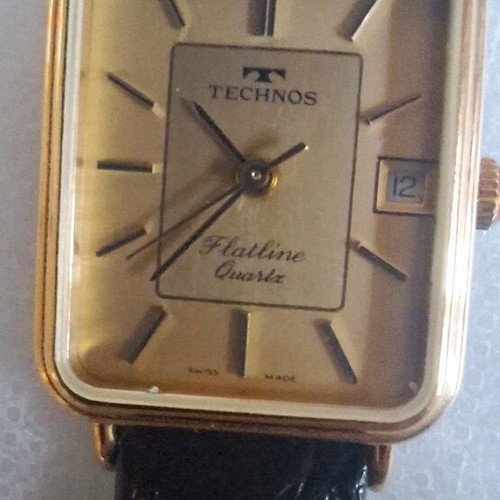 Technos Swiss women's watch gold-plated vintage new with strap