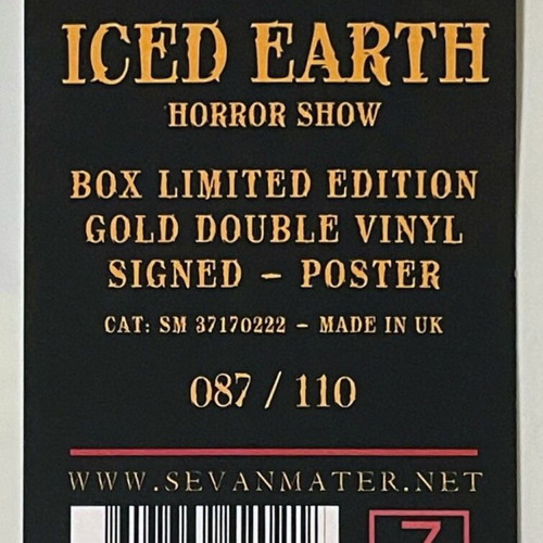 Iced Earth Horror Show 2024 Limited Numbered Edition Coloured Vinyl 2LP Box Set New