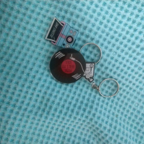 Acrylic keychains new, pack of two, multicolor