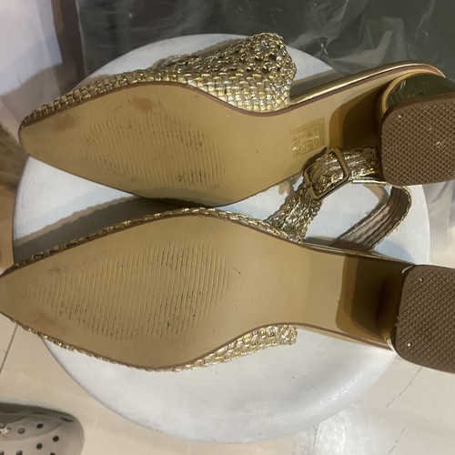 Corina leather woven pumps like new, gold and silver, 6 cm heel
