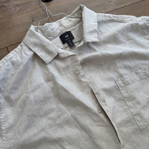 H&M men's button shirt, beige, XL