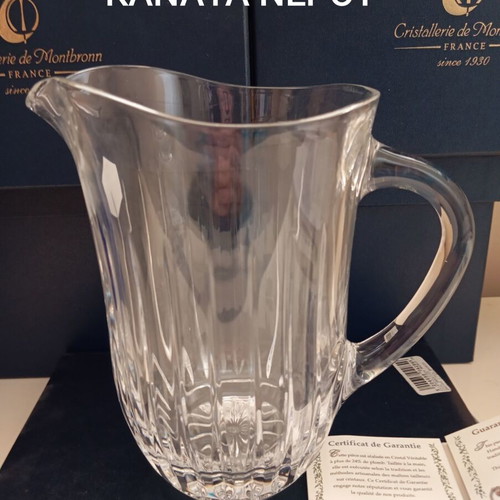 Cristallerie de Mond Broonn France crystal glass set new, 72 pieces