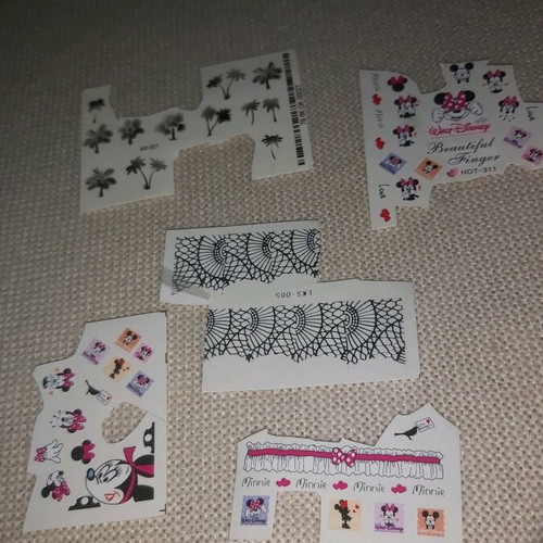 Nail tattoo stickers new, set of 5 pieces