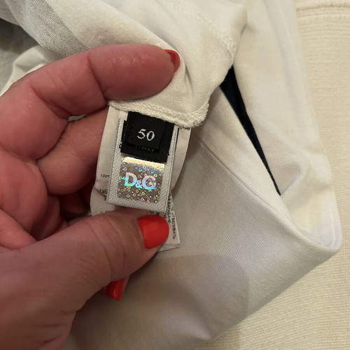 D&G men's T-shirt, white and blue, size L