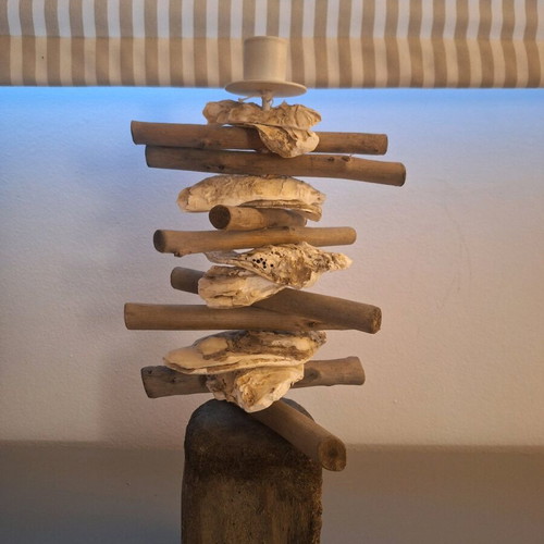 SIA Driftwood Candle Holder with Natural Shells new, unique handmade