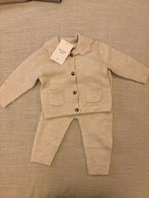 H&M Girls Knit Set 6-9 Months Like New Beige