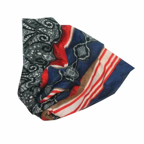 Bandana scarf red striped with pattern new