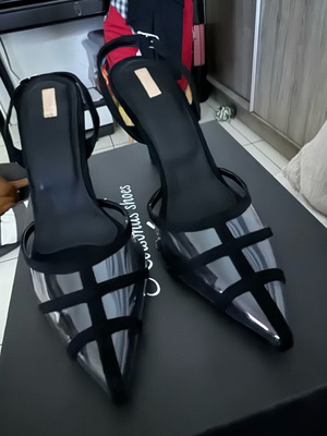 Kotdonas Shoes pumps new, transparent with suede, 10 cm heel