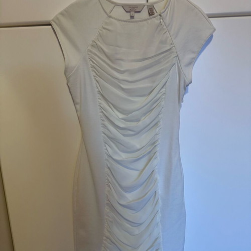 Ted Baker white mini dress with draped detail like new