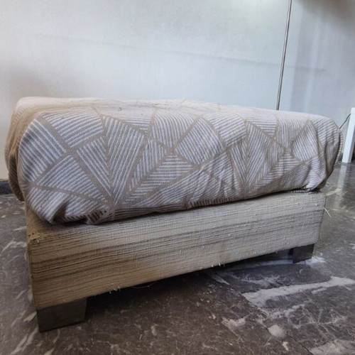 Cocomat stool used, large, metal legs, striped fabric