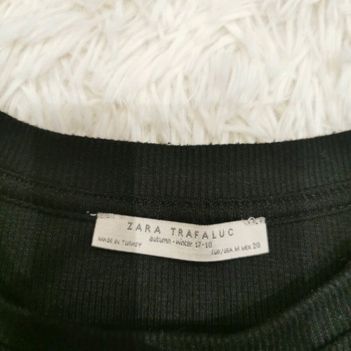 Zara ribbed blouse size M like new, black