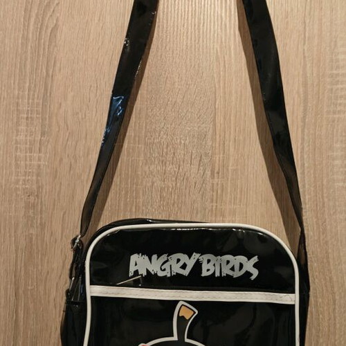 Angry Birds shoulder crossbody bag glossy like new, black