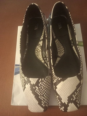 Zara ballerina shoes like new, size 40, gray and beige