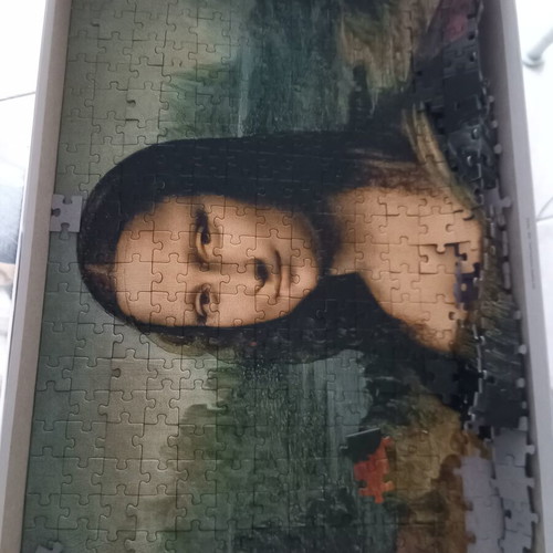 Mona Lisa puzzle with cat like new