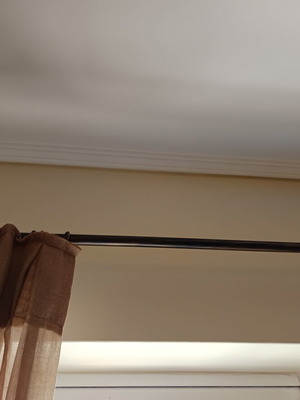 Metal antique curtain rod 1.85m with crystal ends, complete set