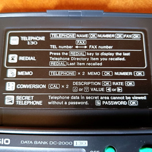Casio DC-2000 electronic organizer new with manual