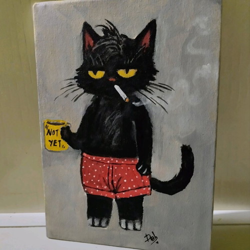 Canvas painting with acrylic colors new, size 13×18 cm