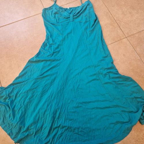 Beach dress used, cotton, turquoise, one size