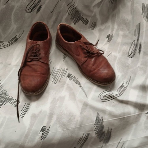 Men's leather brown scarpe used, size 43, made in Italy