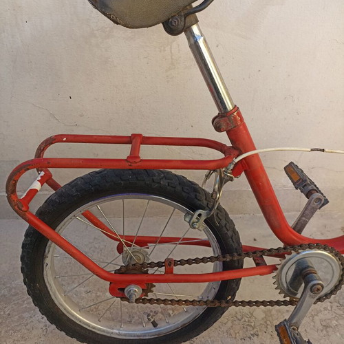 Low-step 16-inch bicycle used, red color