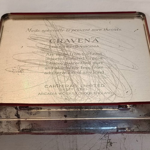 Virginia Craven A cigarette box used, London 1950