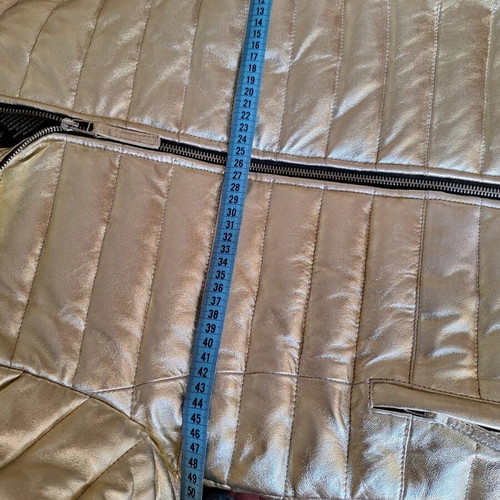 Gold leather jacket new, size small