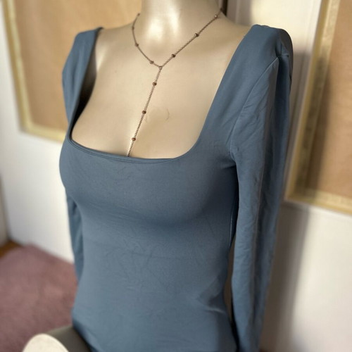 Blue long-sleeve bodysuit Zara like new, size S