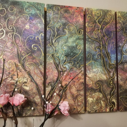 Four-Panel Canvas Painting used